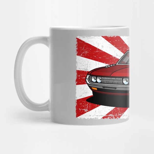 The cool classic coupe with flag background by jaagdesign